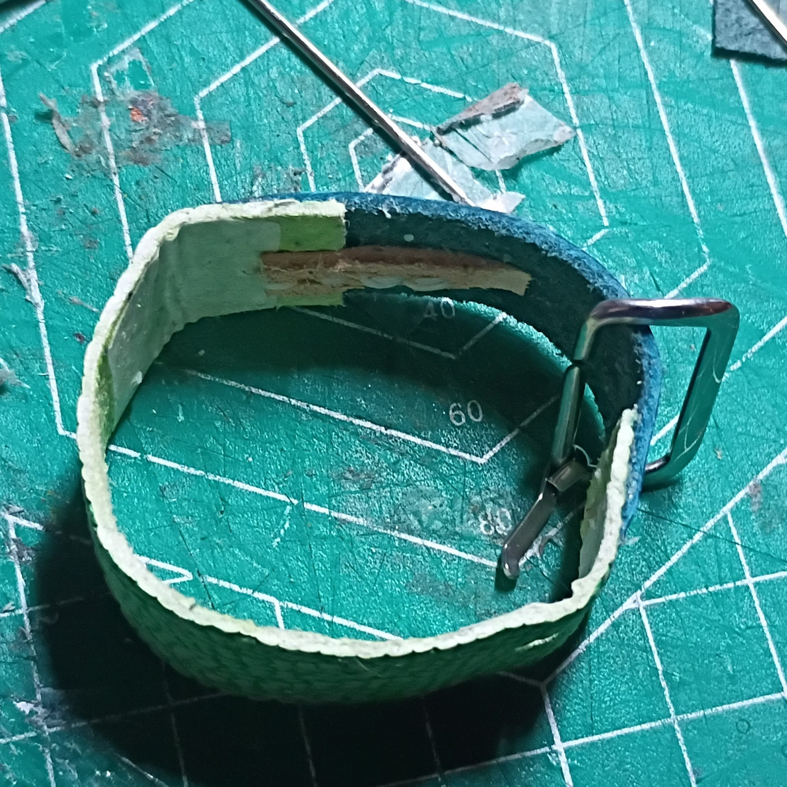 Watch band partially assembled