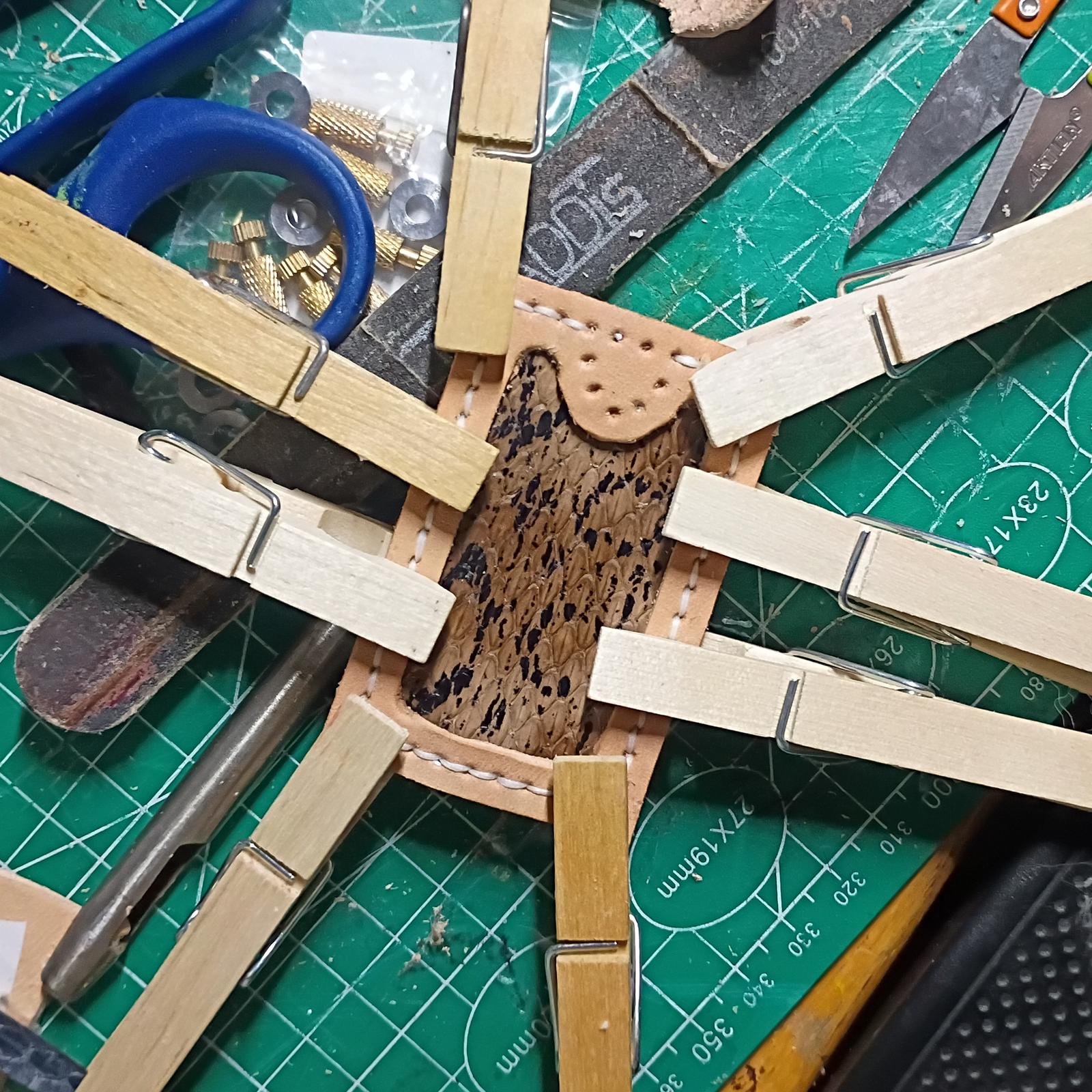 Keychain being glued