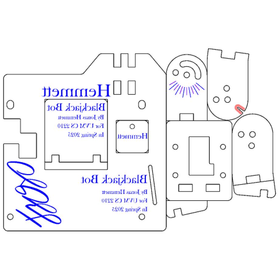 Blackjack Bot laser-cut layout
